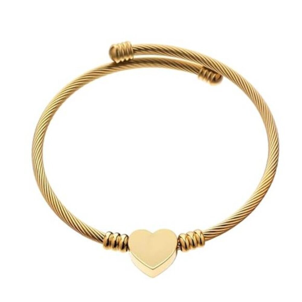 Heart Charm Bracelet Stainless Steel Love for Women Romantic Gift